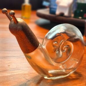 Vintage Avon Large Glass Snail Decanter (Empty)